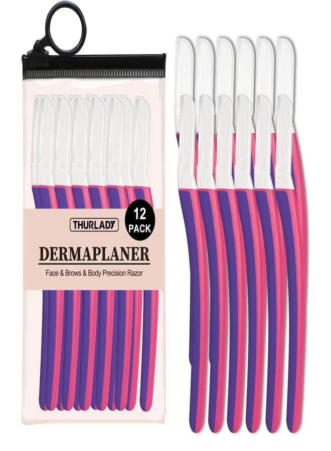 THURLADY Dermaplane Razor for Women Face, Eyebrow Razor, Face Razors for Women Dermaplaning, Peach Fuzz Remover, Gentle Exfoliation & Facial Hair Removal, Travel Essentials, (12 pcs, Fuchsia) - Image 1